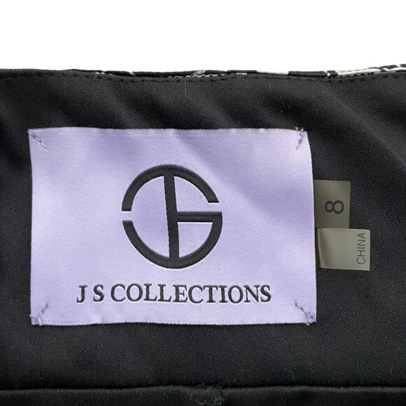 JS Collections Fit & FlareTulle Corset Cocktail Midi Dress Size 8 Black/Gray - Picture 6 of 13